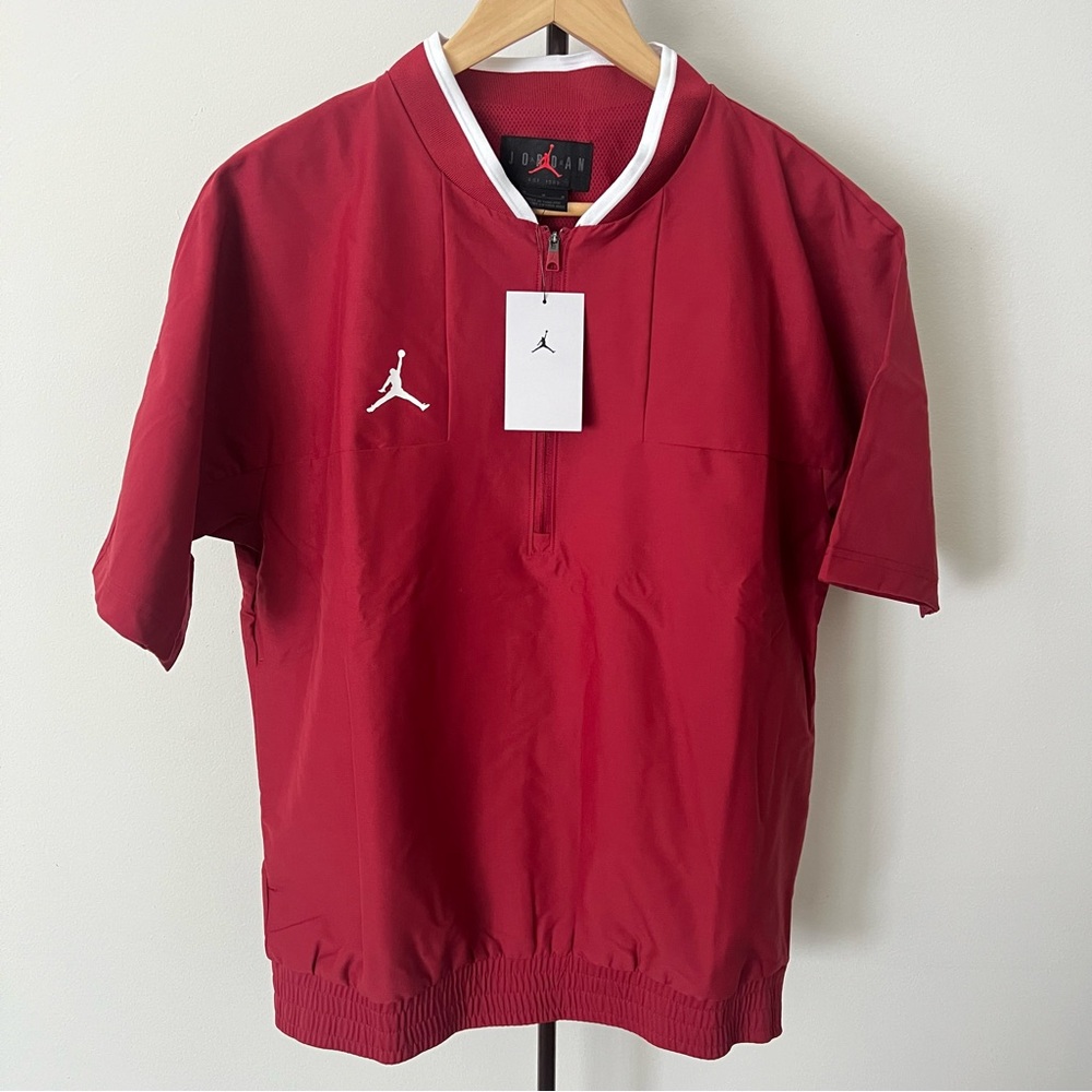 Jordan Red and White Lightweight Shirt Jacket